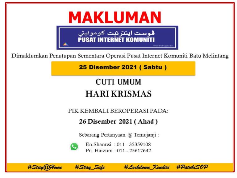 notis tutup pik krismas