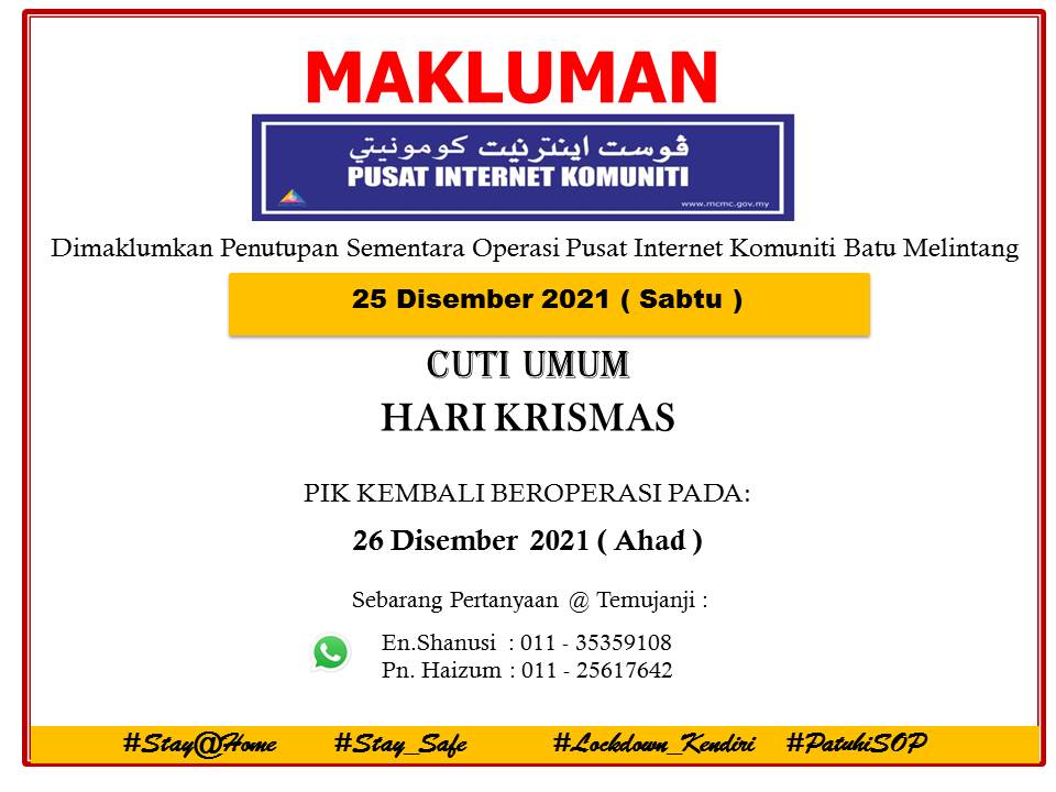 notis tutup pik krismas