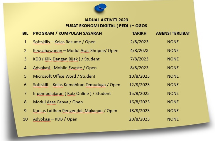 jadual xtvt ogos 23