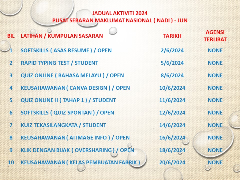 JADUAL XTVT JUN 2024