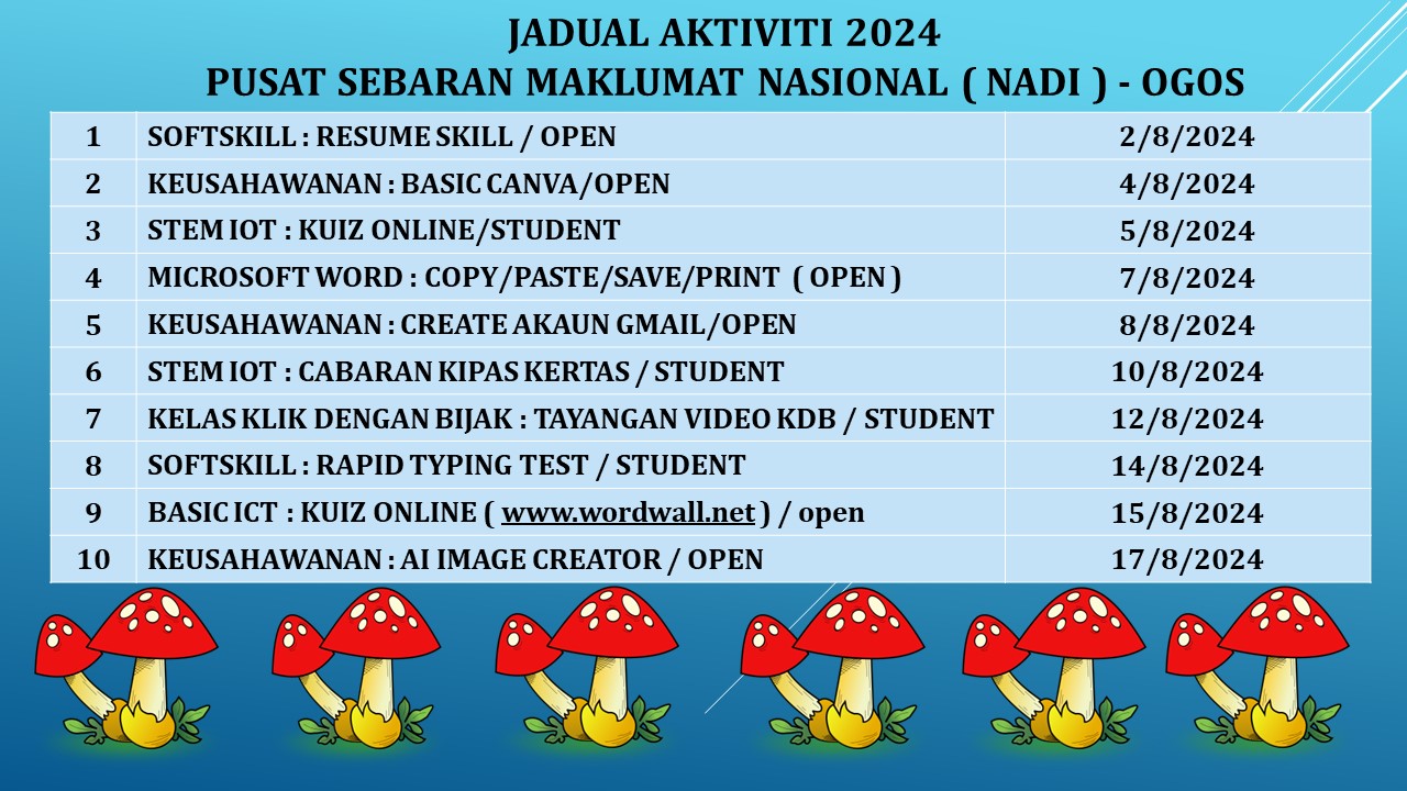 jadual xtvt ogos 2024